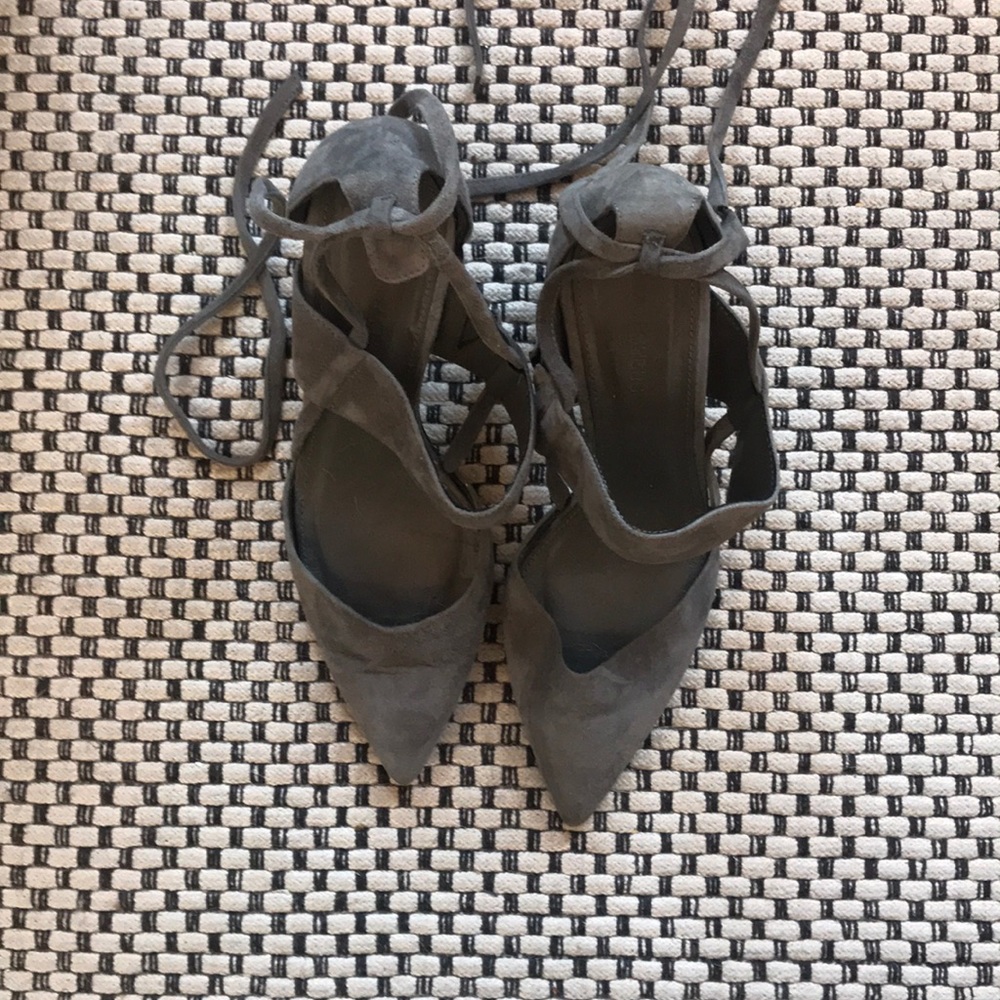 Whistles grey suede block heels